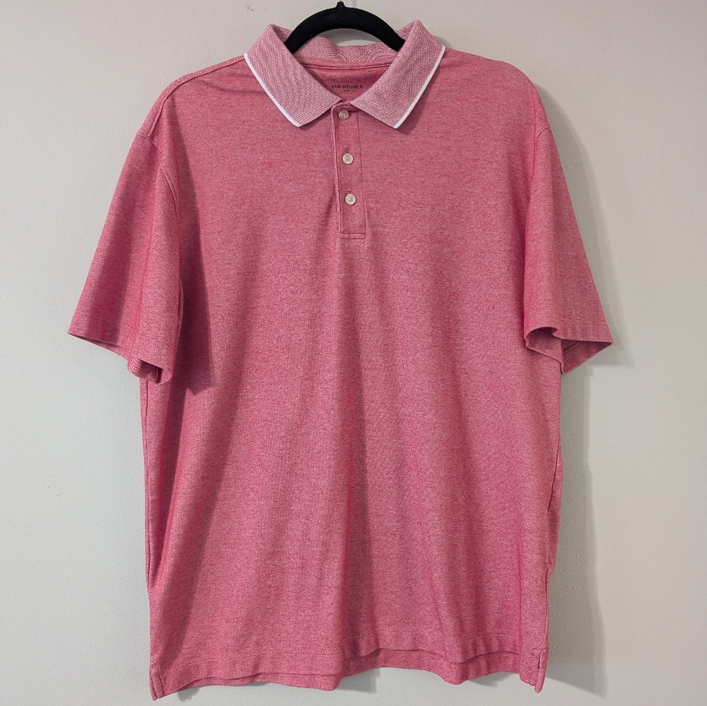 Van Heusen Salmon Polo Shirt Classic Fit L Mens Tees Casual Office Fit Summer